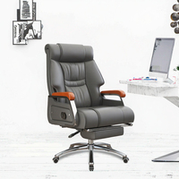Chaise de bureau de direction ergonomique de luxe contemporaine à dossier haut, pivotante, avec fonction massage, en cuir PU et acier inoxydable, directement de l'usine