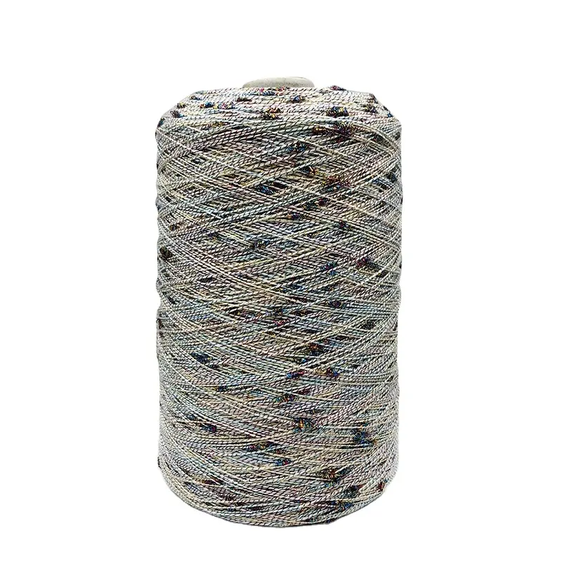 Bán hàng nóng 100% polyester đầy màu sắc nút sợi với lurex cho tay đan