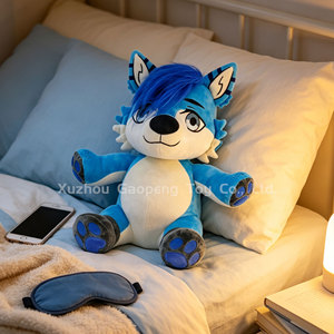 Peluche de Lobo <span class=keywords><strong>Azul</strong></span> Personalizado con Cola Peluda, Relleno de Algodón, con Certificación OEM, CPC y CE - Product Image 2