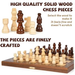 Bestseller Set di <span class=keywords><strong>Scacchi</strong></span> <span class=keywords><strong>in</strong></span> <span class=keywords><strong>Legno</strong></span> di Noce Massiccio da 12 Pollici con Orologi per <span class=keywords><strong>Scacchi</strong></span> per Bambini, <span class=keywords><strong>in</strong></span> Confezione Regalo, Finemente Lavorato - Product Image 2