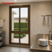 Fenêtre coulissante en aluminium avec panneaux inférieurs fixes en verre clair, fenêtres coulissantes de cuisine pour appartement, maison, hôtel