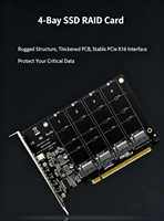 Tarjeta Adaptadora de Bifurcación Huastlink PCIe X16 a M.2 M-Key NVMe X4 SSD para Expansión de Matriz RAID en Servidores 2U