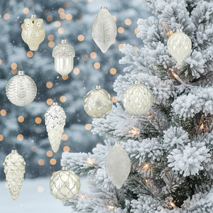 Mercury Glass Luxury Christmas Ornaments Silver White Hanging Balls Christmas <b>Tree</b> Vintage Holiday Decorations 10/14/15.2cm - Product Image 4