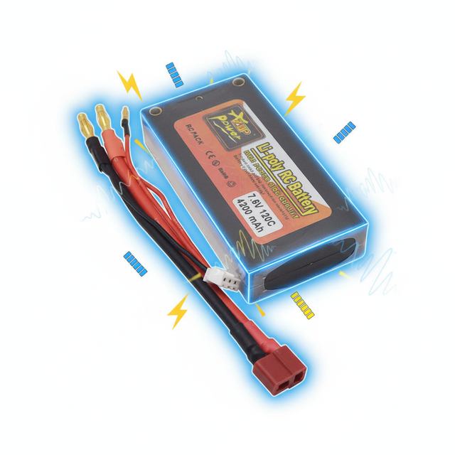 GEB RC Lipo Battery 2S 7.6V 4200mAh 120C Rechargeable Hard Case 150C 7.4V Add Plug Aircraft Lithium Cell Batteries for FPV Drone