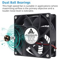 Ventilateur axial sans balais GDSTIME GDP1238 haute vitesse 3500~4500 tr/min DC 12V 24V 120x120x38mm 120mm 5 pouces avec roulement à billes pour boîtier d'ordinateur PC