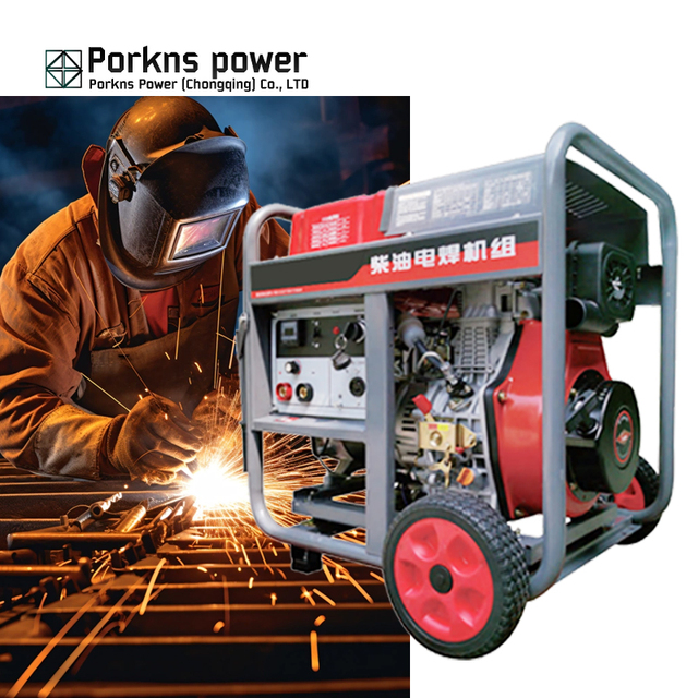 Porkns 5kw 6.25kVA Single Phase Diesel Generator All Copper Wire Open-Shelf Welding Machine and Generator Integrated 50Hz ATS