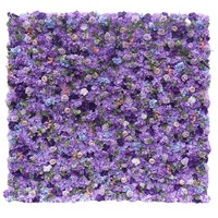 Mur de fleurs artificielles violettes personnalisé pour fête d'anniversaire, décoration murale de fleurs artificielles pour mariage et Saint-Valentin