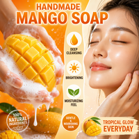 Jabón Artesanal de Mango con Manteca de Mango y Aceite de Coco, Limpieza Profunda, Iluminador, Hidratante, para Rostro y Cuerpo, OEM ODM 100g