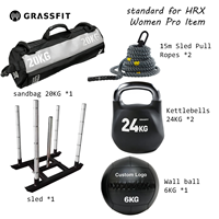 Équipement d'entraînement HRX : Traîneau en acier, Cordes de résistance, Kettlebells de compétition, Wall Ball, Sac de sable, Ensemble de poids officiel HRX