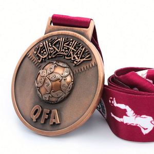 Medalla Deportiva de Metal Personalizada de Alta Calidad, Diseño Propio, en Blanco, de Aleación de Zinc, 3D, Dorada, para Campeón de Maratón - Product Image 1