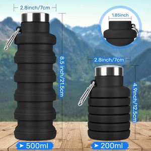 Nouveautés : Bouteille de voyage pliable en caoutchouc écologique unisexe de 500 ml avec poignée intégrée - Product Image 2