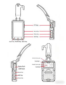 Cámara Corporal Portátil 4G con Linterna, Intercomunicador Bidireccional, Resistente al Agua IP68, Cámara <span class=keywords><strong>de</strong></span> Seguridad para Grabación Policial - Product Image 6