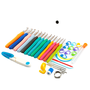 Kit d'<span class=keywords><strong>accessoires</strong></span> de <span class=keywords><strong>tricot</strong></span> et <span class=keywords><strong>crochet</strong></span> DIY portable et simple, 14 pièces, pour débutants, avec crochets en plastique écologiques et fil - Product Image 1