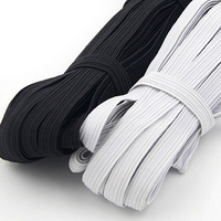 Ruban élastique tressé et tissé sur mesure pour la couture, en tissu blanc/noir, idéal pour les projets DIY et l'artisanat – Vente en gros