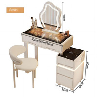 Commode de chambre à coucher de style nordique moderne avec tiroirs coiffeuse à miroir table de maquillage commodes en bois avec tabouret et chaise