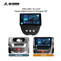 2005-2004 Toyota AygoCitroen C1Peugeot 107 10.1 inci Modifikasi Kontrol Pusat Mobil Kit Bingkai Plastik ABS+PC