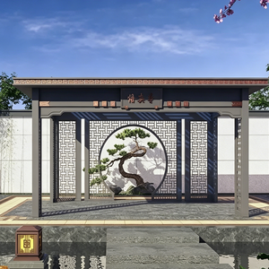 Pavillon en bois Zen Courtyard, Gazebo antique à tuiles courbées pour sites touristiques, parcs de loisirs et villas rurales - Product Image 6