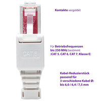 Cable de red Herramienta chapada en oro Enchufe gratis Ethernet RJ45 Cat5e Cat6 8P8C Conector de paso Enchufe modular sin herramientas