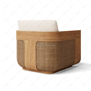 طقم كراسي استرخاء FERLY مخصص من خشب الساج الصلب الحديث، رائج للحدائق وغرف المعيشة والساحات والحدائق العامة والشرفات - Product Image 3