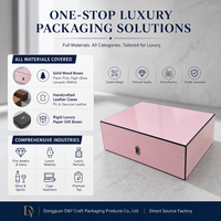 Boîte cadeau de luxe en bois laqué rose, sur mesure, avec miroir intégré, pour bijoux (bague, collier), en velours, vente en gros