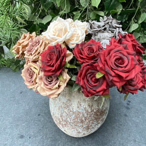Ramo de rosas artificiales con rizos grandes, <span class=keywords><strong>9</strong></span> cabezas, simulación de flores para margaritas, decoración del hogar, Rosa Artificial - Product Image 3