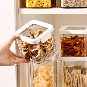 Contenitori per alimenti Organizer per frigorifero scaffale per alimenti in plastica con coperchio di tenuta per dispensa tipo di negozio di plastica