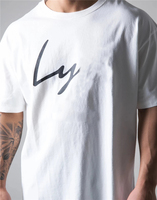 T-shirts personnalisés surdimensionnés en coton 100% tricoté et imprimé pour hommes, vêtements de sport et de fitness avec logo sur le devant