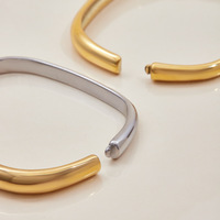 Fine femmes 18K plaqué or boucle minimaliste carré Antique à la mode étanche bijoux bracelets en acier inoxydable Bracelets