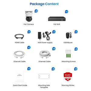 Système de caméra de surveillance CCTV 16 canaux 4K PoE avec 8 caméras 8MP, détection faciale IA, suivi automatique 360°, communication bidirectionnelle et alarme sirène, stockage 4 To - Product Image 6