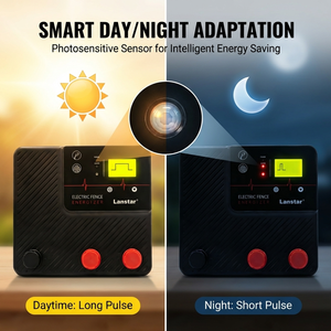 Lanstar LX-P500 100acres d'électrificateur/<span class=keywords><strong>chargeur</strong></span> de clôture de ferme solaire avec impulsion 12KV portée de 50km pour la protection du bétail - Product Image 3