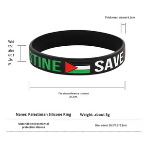 Bracelet en silicone comme un petit cadeau. Version européenne et américaine. pour la Palestine. Écologique. Bracelet sportif en silicone - Product Image 3
