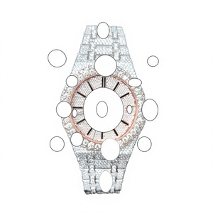 Montre mécanique de luxe pour homme, style antique, sertie de moissanite VVS, analogique, en acier inoxydable, verre, fournisseur indien direct, NYC DIAMOND EMPIRE - Product Image 1