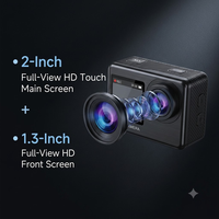 Caméra d'action 4K 60fps avec deux écrans couleur, capteur d'image 12MP, Wifi, étanche, caméra de sport avec fonction anti-vibration