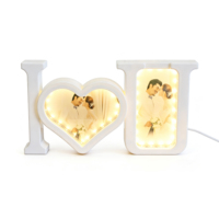 Ensemble de miroirs magiques avec cadre photo LED romantique, lumière en forme de I Love U, pour mariage, anniversaire, Saint-Valentin, cadeau, décoration de la maison