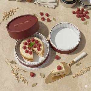 Caja de Cartón de Lujo para Pasteles y Postres, Ecológica, de Grado Alimenticio, en Forma de Cilindro, de Papel Kraft - Product Image 2