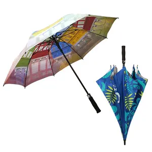 고품질 큰 크기 똑바른 섬유유리 방풍 자동 우산