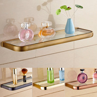 Étagère murale d'angle flottante en laiton pour salle de bain d'hôtel - Design de luxe léger, étanche et durable