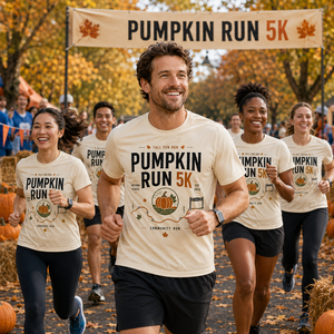 Camiseta Pumpkin Run 5K, Camiseta Personalizada para Carrera de Halloween, Ropa Deportiva para Eventos de Otoño, Camiseta para Carrera Divertida - Product Image 1