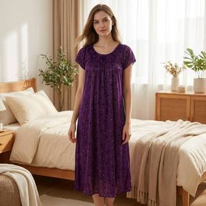 Nueva Llegada: Camisón <span class=keywords><strong>de</strong></span> Seda Helada con Estampado <span class=keywords><strong>de</strong></span> Corazones, Ligero y Transpirable para Mujer, Ideal para Otoño, Primavera y Verano - Product Image 3