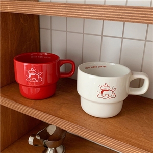 Wholesale Vintage Stackable <b>Mugs</b> Coffee <b>Ceramic</b> <b>Mugs</b> Custom Printed logo - Product Image 3