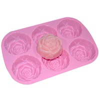 Moule à savon en silicone bleu à 6 cavités, nouvelle conception MHC, écologique, durable, fonction de fabrication de glace, moule à gâteau artisanal durable