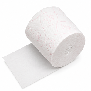 Soft Virgin Wood Pulp <b>Toilet</b> Tissue Standard Roll <b>Pink</b> Patterned Surface - Product Image 1