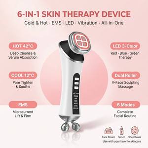 Dispositivo de Masaje Facial <span class=keywords><strong>6</strong></span> en <span class=keywords><strong>1</strong></span> OEM, Masajeador Facial en V con Enfriamiento, Vibración, Masajeador Eléctrico de Belleza para Lifting Facial y de Cuello - Product Image 2