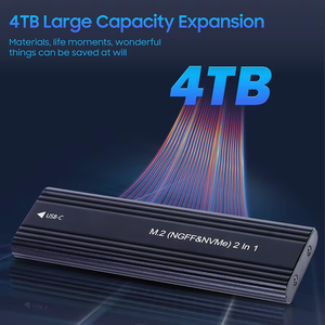 Aluminium M2 Ssd Gehäuse Typ C USB 3.1 Nvme Sata <span class=keywords><strong>2</strong></span> in 1 NGFF Nvme Sata 4TB <span class=keywords><strong>M</strong></span>.<span class=keywords><strong>2</strong></span> Ssd Externes Gehäuse - Product Image 3