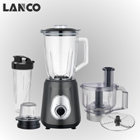 Blender électrique professionnel LANCO 700W puissant et portable, lames en acier inoxydable de 1,5L, 2 vitesses, boîtier en plastique, garantie 1 an