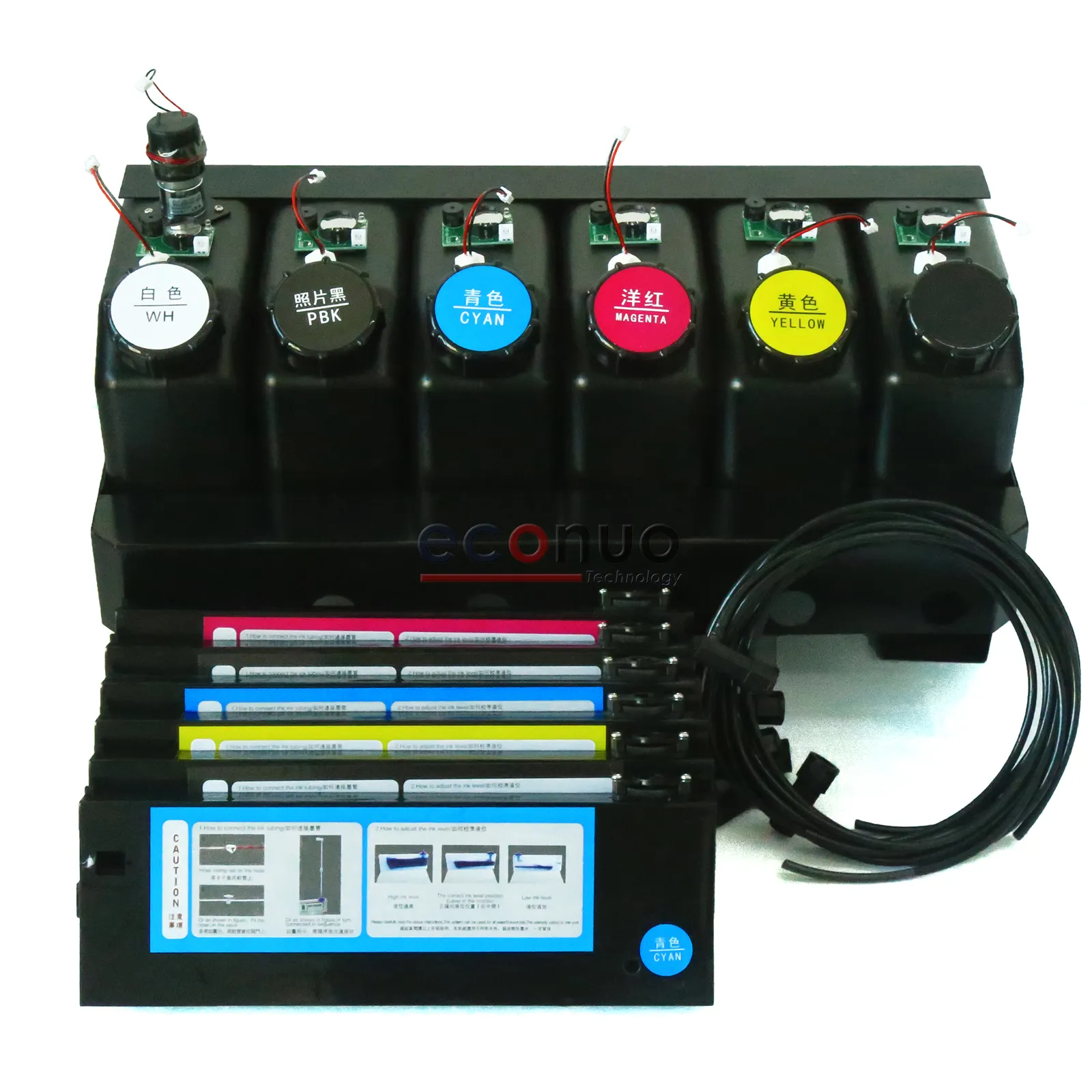 Réservoir d'encre en vrac 6 couleurs pour imprimante xp600, pièces de rechange, système d'encre, capteur de niveau d'encre, panneau de commande d'alarme, agitateur pour tête d'impression, 1 pièce