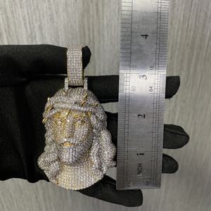 Gioielli Hip Hop in rame placcato oro Fine ghiacciato fuori Micro-Set pieno CZ zircone collana uomo giesus testa pendente - Product Image 3