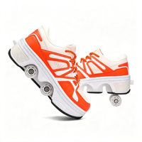 Patins à roulettes réglables et rétractables de qualité supérieure Liekick 2-en-1 avec éclairage LED, roulements ABEC-7, légers, pour sports de plein air