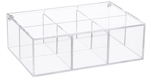 Dnd nhà máy tùy chỉnh <span class=keywords><strong>Acrylic</strong></span> Hộp <span class=keywords><strong>3</strong></span> phần hình chữ nhật ngăn kéo <span class=keywords><strong>Acrylic</strong></span> tổ chức với nắp 7.6x2.6x2.6 inch - Product Image 5