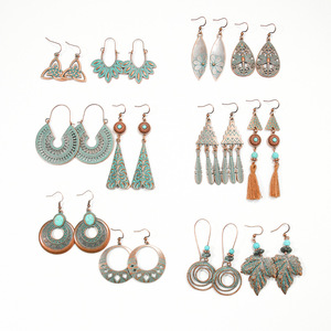 Bohemian <b>Drop</b> Earrings Alloy Antique <b>Bronze</b> Plated Tassel Women's Party Fashion Jewelry - Product Image 5
